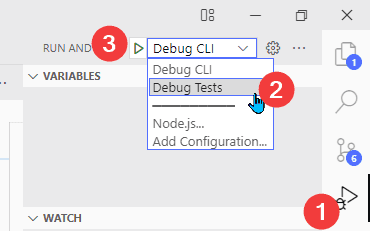 Running Debug Tests configuration